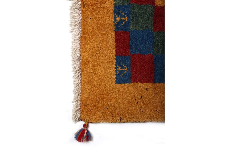 Håndknyttet Gabbeh Shiraz Ull Gull/Blå 131x175 cm - Tekstiler - Tepper & Matter - Orientalske tepper