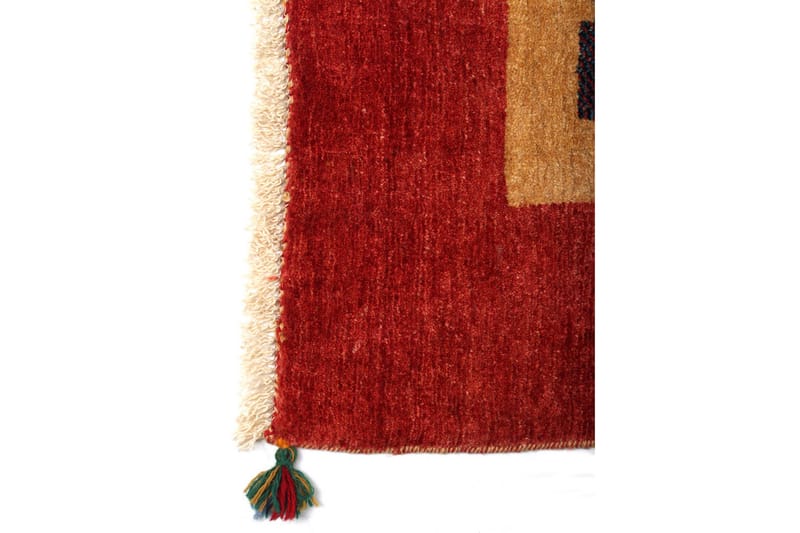 Håndknyttet Gabbeh Shiraz Ull Gull/Rød 109x149 cm - Tekstiler - Tepper & Matter - Orientalske tepper