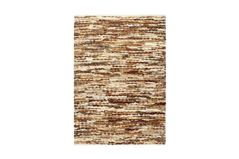 Teppe ekte kuskinn med hår 80x150 cm brun/hvit - Tekstiler - Tepper & Matter - Skinn & pelstepper - Kuskinn