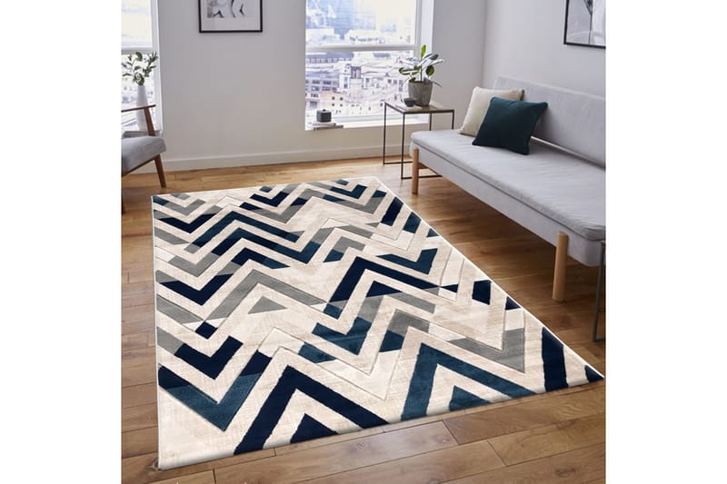 Irubhi Matte 80x150 cm - Blå/Kremhvit/Beige - Tekstiler - Tepper & Matter - Små tepper