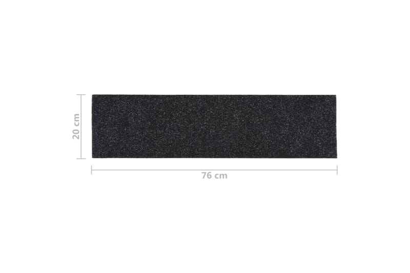Selvklebende trappematter 15 stk 76x20 cm svart - Svart - Tekstiler - Tepper & Matter - Spesialmatte - Trappetrinnstepper