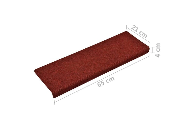 Selvklebende trappematter 5 stk vinrød 65x25 cm nålestempel - Rød - Tekstiler - Tepper & Matter - Spesialmatte - Trappetrinnstepper