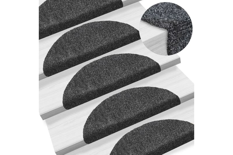 Selvklebende trappematter nålestempel 15stk 54x16x4cm grå - Mørkegrå - Tekstiler - Tepper & Matter - Spesialmatte - Trappetepper