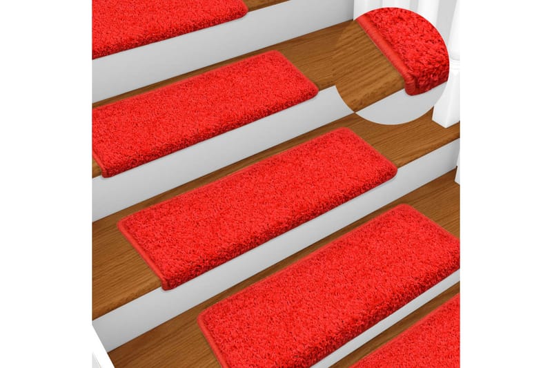 Trappematter 10 stk 65x25 cm rød - Rød - Tekstiler - Tepper & Matter - Spesialmatte - Trappetepper