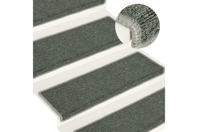 Trappetrinnstepper 15 stk 65x25 grønn - grønn - Tekstiler - Tepper & Matter - Spesialmatte - Trappetrinnstepper