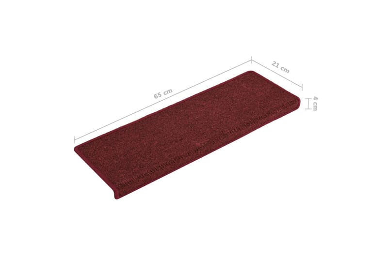 Trappetrinnstepper 15 stk 65x25 matt rød - Rød - Tekstiler - Tepper & Matter - Spesialmatte - Trappetrinnstepper