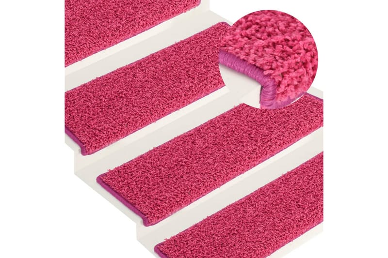 Trappetrinnstepper 15 stk 65x25 rosa - Rosa - Tekstiler - Tepper & Matter - Spesialmatte - Trappetepper