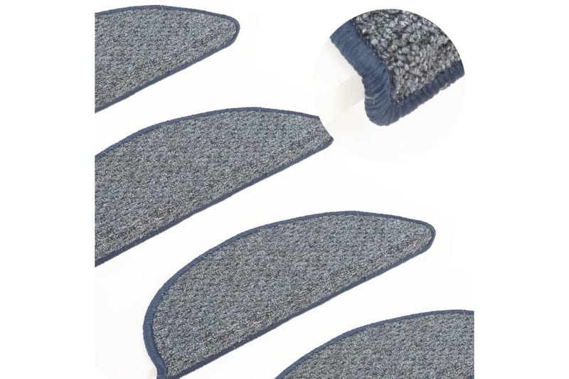 Trappetrinnstepper 15 stk blå 56x20 cm - Blå - Tekstiler - Tepper & Matter - Spesialmatte - Trappetrinnstepper
