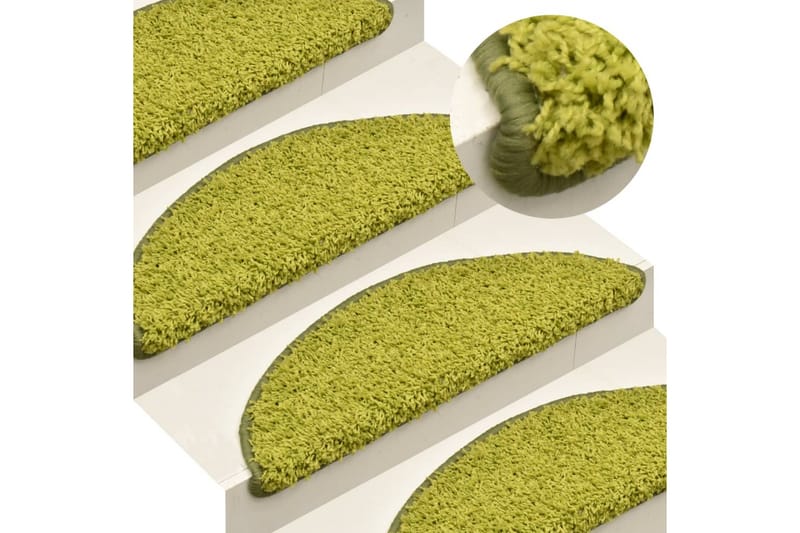 Trappetrinnstepper 15 stk grønn 65x21x4 cm - grønn - Tekstiler - Tepper & Matter - Spesialmatte - Trappetepper