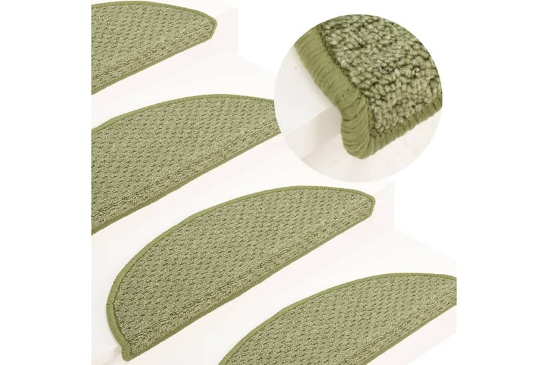 Trappetrinnstepper 15 stk grønn 65x25 cm - grønn - Tekstiler - Tepper & Matter - Spesialmatte - Trappetrinnstepper