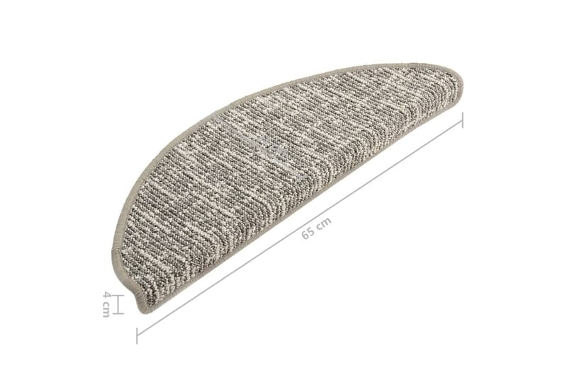 Trappetrinnstepper 15 stk lysegrå 65x25 cm - Grå - Tekstiler - Tepper & Matter - Spesialmatte - Trappetepper