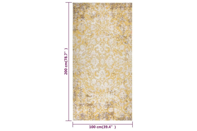 Uteteppe flatvevd 100x200 cm gul - Gul - Tekstiler - Tepper & Matter - Store tepper