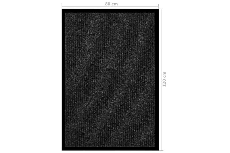 Dørmatte stripet antrasitt 80x120 cm - Antrasittgrå - Tekstiler - Tepper & Matter - Utendørstepper - Dørmatte og entrématte