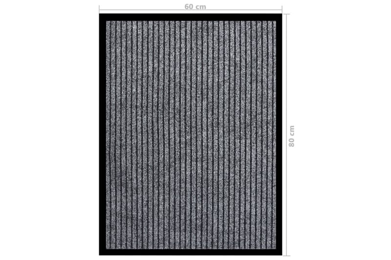 Dørmatte stripet grå 60x80 cm - Grå - Tekstiler - Tepper & Matter - Utendørstepper - Dørmatte og entrématte