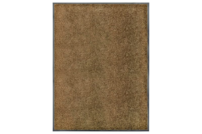 Dørmatte vaskbar brun 90x120 cm - Brun - Tekstiler - Tepper & Matter - Store tepper