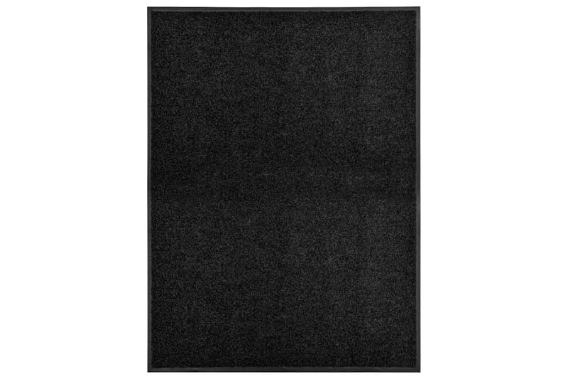 Dørmatte vaskbar svart 90x120 cm - Svart - Tekstiler - Tepper & Matter - Utendørstepper - Dørmatte og entrématte
