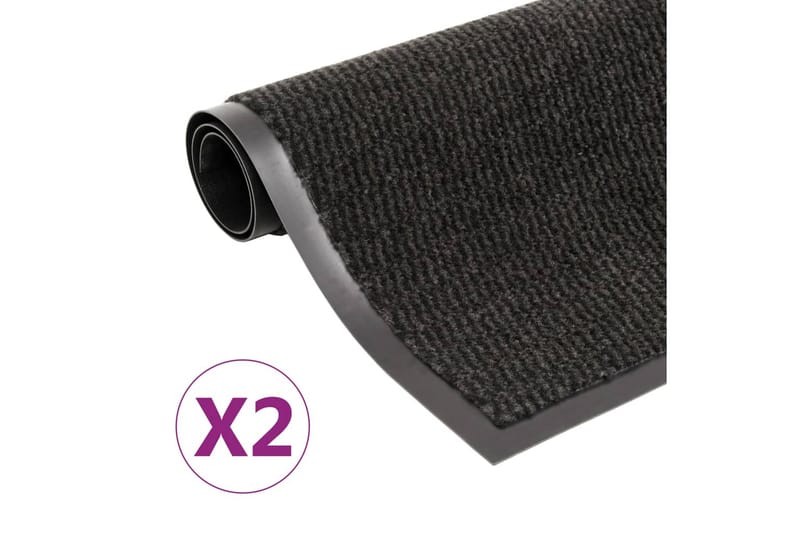 Støvkontroll dørmatter 2 stk rektangulӕr 90x150 cm svart - Tekstiler - Tepper & Matter - Små tepper