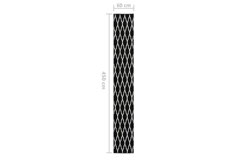 Gulvteppe BCF svart og hvit 60x450 cm - Svart - Tekstiler - Tepper & Matter - Utendørstepper - Plasttepper