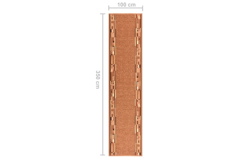 Teppeløper 100x350 cm sklisikker brun - Brun - Tekstiler - Tepper & Matter - Utendørstepper - Plasttepper