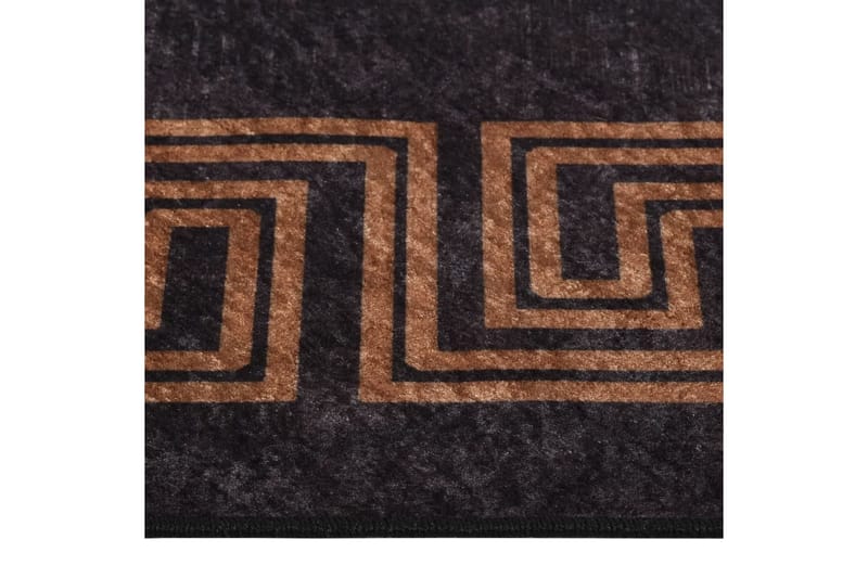 Vaskbart teppe 120x180 cm svart og gull sklisikker - Flerfarget - Tekstiler - Tepper & Matter - Utendørstepper - Plasttepper