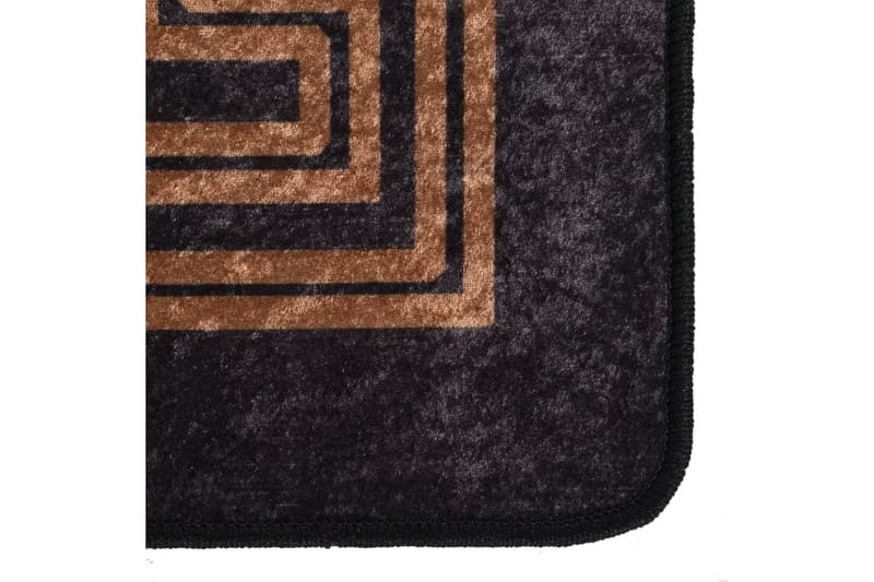 Vaskbart teppe 190x300 cm svart og gull sklisikker - Flerfarget - Møbler - Bord - Spisegrupper
