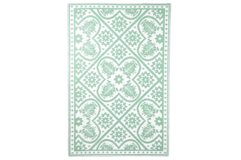 Esschert Design Uteppe 182x122 cm fliser grønn og hvit - grønn - Tekstiler - Tepper & Matter - Utendørstepper