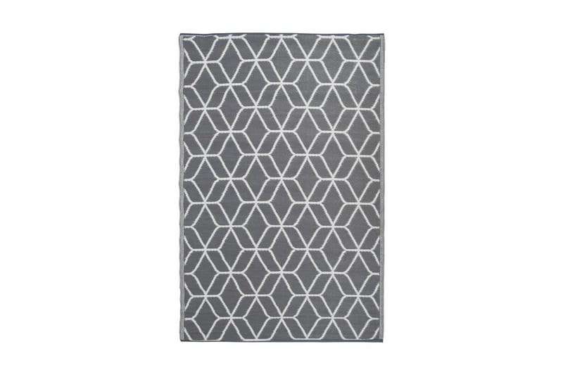 Esschert Design Uteteppe grafikk 180x121 cm grå og hvit - Tekstiler - Tepper & Matter - Utendørstepper