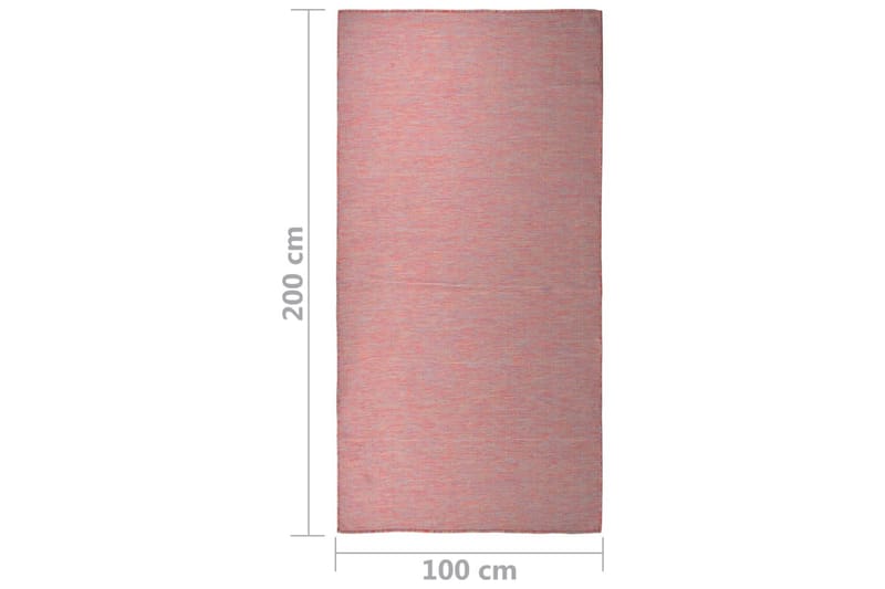 Utendørs flatvevd teppe 100x200 cm rød - Rød - Tekstiler - Tepper & Matter - Utendørstepper