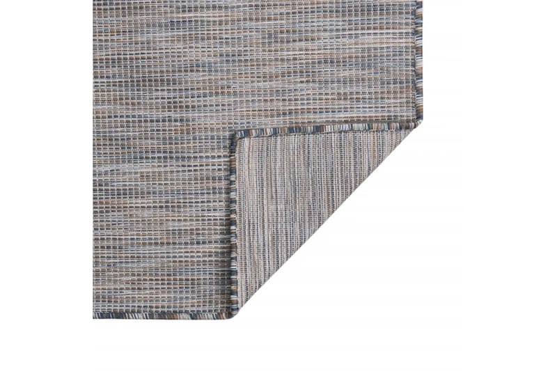 Utendørs flatvevd teppe 140x200 cm brun og svart - Svart - Tekstiler - Tepper & Matter - Utendørstepper