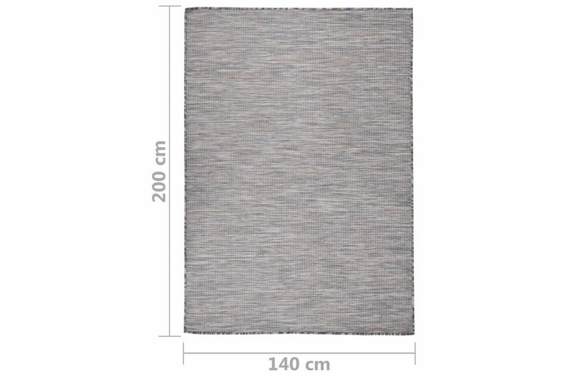 Utendørs flatvevd teppe 140x200 cm brun og svart - Svart - Tekstiler - Tepper & Matter - Utendørstepper