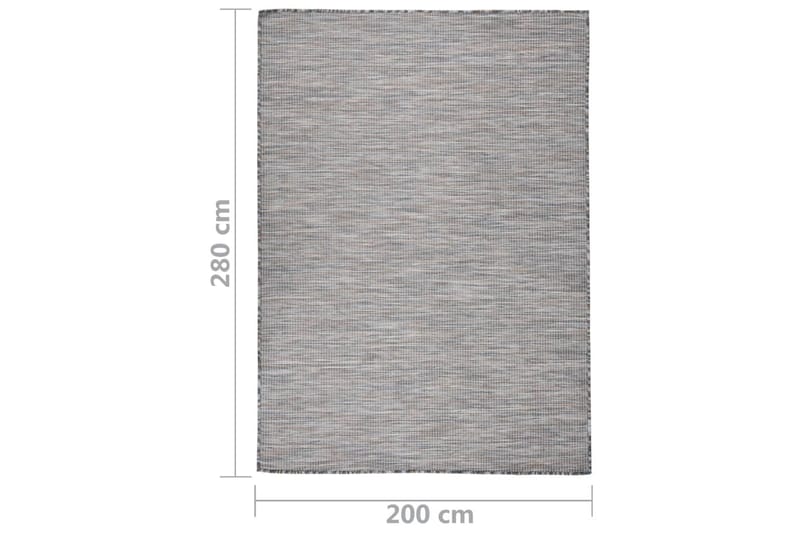Utendørs flatvevd teppe 200x280 cm brun og svart - Svart - Tekstiler - Tepper & Matter - Utendørstepper