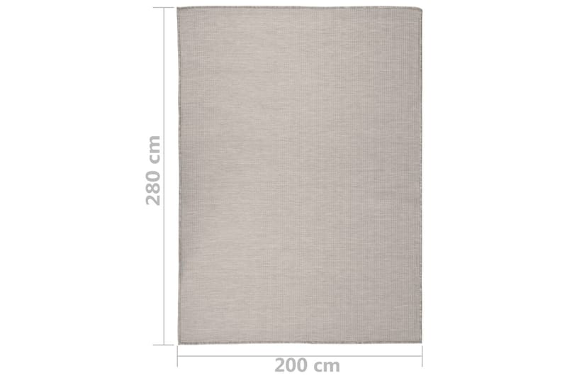 Utendørs flatvevd teppe 200x280 cm gråbrun - Taupe - Tekstiler - Tepper & Matter - Utendørstepper