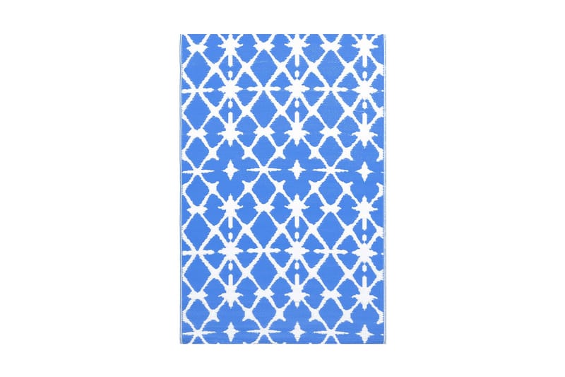 Uteteppe blå og hvit 190x290 cm PP - Tekstiler - Tepper & Matter - Utendørstepper