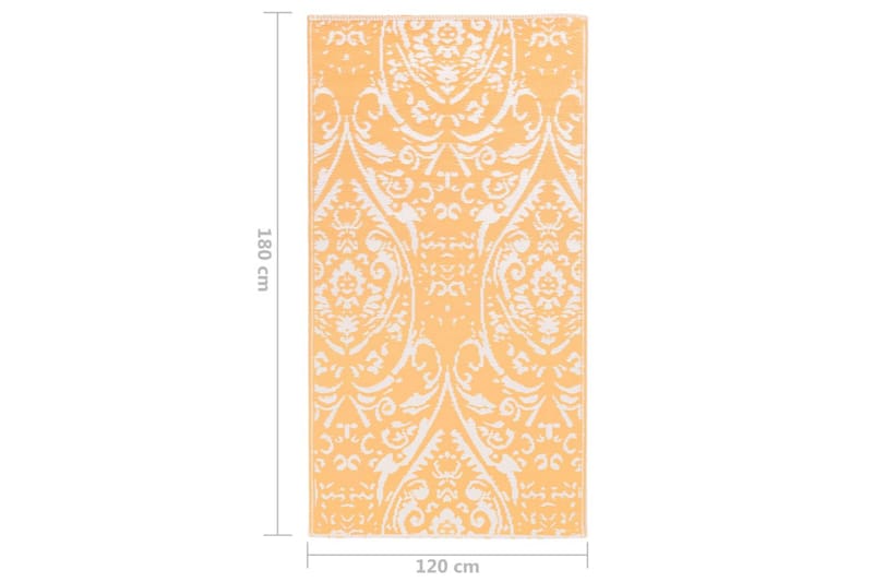Uteteppe oransje og hvit 120x180 cm PP - Tekstiler - Tepper & Matter - Utendørstepper
