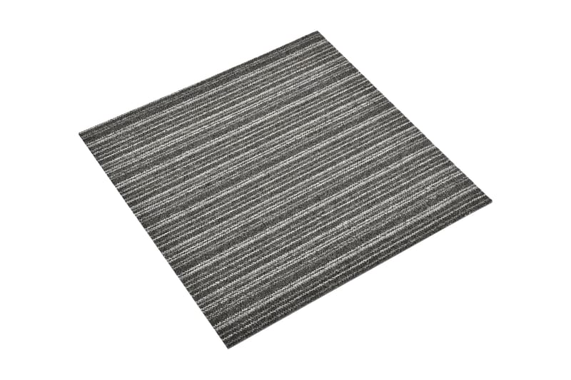 Teppefliser gulv 20 stk 5 m² 50x50 cm stripet antrasitt - Tekstiler - Tepper & Matter - Vegg til vegg tepper