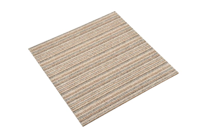 Teppefliser gulv 20 stk 5 m² 50x50 cm stripet beige - Tekstiler - Tepper & Matter - Vegg til vegg tepper